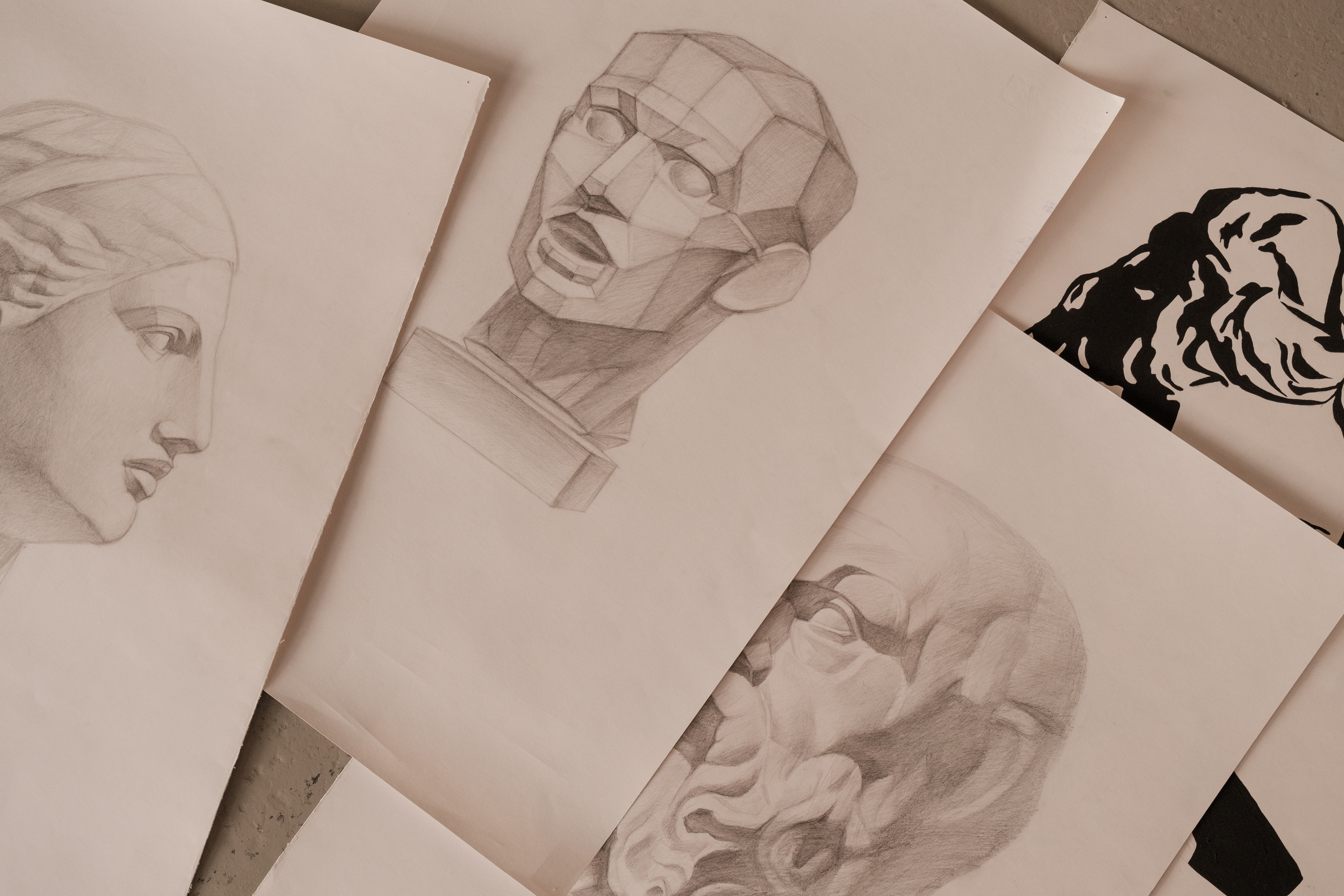 Sketches in Paper in Art Studio